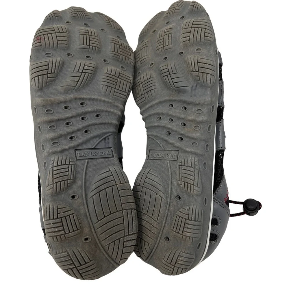 Lands End Youth Mesh Closed Toe Slip On Water Shoes Size 6M Black Gray 401375